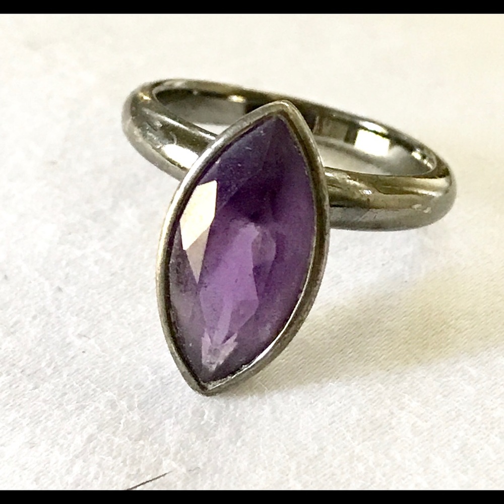 Oxidized Silver Amethyst Ring - image 4